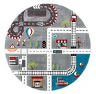 4  Round Rug Road Kid Play Mat Area Room City Car Carpet Bed Children Blue Gift
