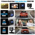 2   Dash Cam Car Front rear inside Camera Video Recorder G-sensor Night Vision