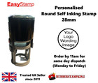 Rubber Stamp Personalised Custom Made Self-inking 28mm Round Easystamp Si-c30