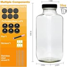 16oz Glass Juice Bottles 6pk Bottles With Stainless Steel Straws And Accessories