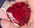 Certified 76 05 Ct Natural Red Red Ruby 925 Solid Silver Pendant Loose Gemstone