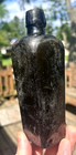 Nice Blackglass Miniature Case Gin Bottle 6  Tall Crude Lip 1860 s Era Dug L  k