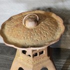 Antique Japanese Cast Iron Pagoda Lantern Hinged Door Garden Patio Decor