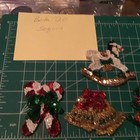 Lot Of 4 Vintage Christmas Craft Sequin Sew On Patch Appliqu  s  2 5