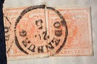 Austria 1850 3kr Red - Choice Cancel   denburg  sopron  Used In Hungary Opm Piece