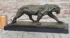 Bugatti African Lioness Wildlife Animal Bronze Statue Marble Figure Art Decor