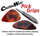 Chillinwell Guitar Pick Grips 16pc Grippy Not Sticky Durable Reusable Stick-on