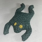 Vintage Bean Bag Frog Green Hearts Retro Folk Art Collectible Handmade Toad