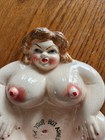 Vtg Novelty Ashtray Risque Rubenesque Lady Kitschy 1950s Ceramic Japan Tobacco