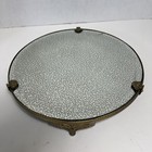 Vintage Beveled Edge Footed Mirror Plateau Vanity Tray 10  Diameter