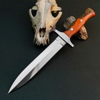12 8 Dagger Knife Double Edge Fixed Blade Full Tang Hunting Handmade   Sheath
