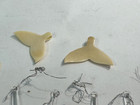 Northwest Tribal Art X2 Whale Tail Pendants   X5 Tear Drop Glass Ornaments