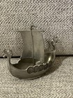 Vintage Norwegian Pewter Viking Ship Boat 3  By 1  By 3  Tall Scandinavian