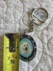 American Eskimo Keychain Double Sided Spinning Heavy Quality Metal Dog Mom Nwt