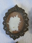 Vintage Italian Ornate Metal   Brass Picture Frame Victorian Oval 4 Pcs Set