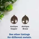 Antique Brass Oval Tree Pendant Charm  Bronze Tree Of Life Roots  Jewelry Crafts