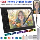 10x6 Inch Portable Digital Drawing Tablet Graphics Tablet With Battery-free Pen