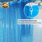 Blue Eva Shower Curtain Liner 3d Water Cube Waterproof Grommets 72x72