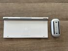 Apple Mac Wireless Bluetooth Keyboard Magic Mouse A1314 Silver White Computer