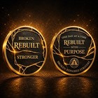     5 Year Sobriety Coin Aa Chip  Alcoholics Anonymous Recovery Medallion Token