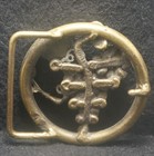 Xd15172 Very Cool Vintage 1970s  grape Bunch On Vine  Artwork Brass Belt Buckle