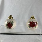 Vintage Christmas Poinsettia Ornament Salt   Pepper Shakers Holiday Set