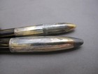 Old Sheaffer s Ladies Purse Fountain Pen   Pencil Set-brown Stripe-14k Nib-as Is