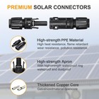 Solar Panel Cable Connector  Ip68 Waterproof  1500v 70a Tinned Copper Pins  5   