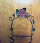 Vintage Shabby Chic Metal 3-tier Wall Plate Rack Wrought Iron Holder 42  Read