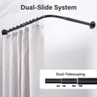 Crkmire L Shaped Corner Shower Curtain Rod  Adjustable 24 3   47 6  X 24 3      