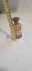 Vtg Amber Apothecary Glass  Stopper Jar Chemist Pharmacy With Label