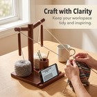 Wooden Yarn Holder For Crocheting And Knitting  Dual Spindle Yarn Organizer