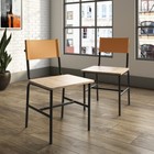 Dining Chair Set Of 2 Faux Leather Back Black Metal Frame Kitchen Furniture New