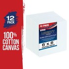 Blank Cotton Canvas Panels 6 x6  12 Pack Mounted Art Boards Paint Supplies Craft
