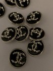 Lot Of Ten 20 Mm Designer Cc Vintage Button Silver Tone Chanel 10 Buttons