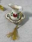 4 Lenox Holly Berries Teapot Cup W saucer Oval Scroll Ornament Pitcher W basin