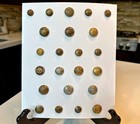 Antique Canadian British Military Uniform Button Display 23 Piece Display Badges