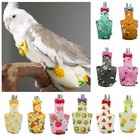 Washable Parrot Flight Suit Diaper Bowtie Bird Clothes Cockatiel Pigeon S-m