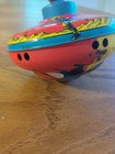 Vintage Tin Litho Space Spinning Top Ohio Art 1960s Sci-fi Spaceships Rockets