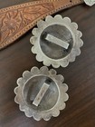 Beautiful Sterling Silver 2 5  Scallop Loop Conchos For Headstall Bridle Spurs
