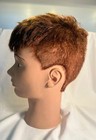 Young Male Mannequin Head Ginger Hair Plastic With Clamp Stand