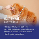 Dog Comb Poodle Style Coarse Butter Comb 9 5 Inch Brass Steel Teeth Grooming