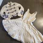 Vtg Child s Military Parade Costume White Satin Hussar Jacket   Skirt Set Read  