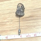 Vintage Sterling Silver Flower Basket Stick Pin Ornate Floral Lapel Hat Pin