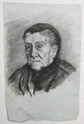 Portrait Man Original Drawing 47x31cm 19th