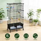 46  Bird Cage Parrot Cage Cockatiel Finch Pet Parakeet Rolling Metal Bird House