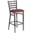 Home Square Hercules 31  Ladder Back Restaurant Bar Stool In Burgundy - Set Of 2