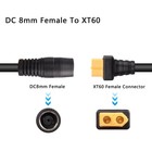 Pngknyocn Dc 8mm To Xt60 Power Cable 14awg Female 4 9 Feet  Blackone