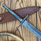 Vintage Ww2 Double-edged Damascus V42 Military Stiletto Dagger Knife W sheath