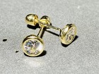 Solid 14k Yellow Gold Stud Earring Basket 1 5 Ct Round Ball Brilliant Studs 4mm